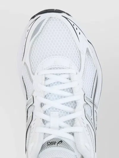 Asics Mesh Upper Panelled Sneakers With Ridged Rubber Sole In Grey