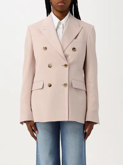 Golden Goose Light Pink Double-breasted Wool Jacket In Pink