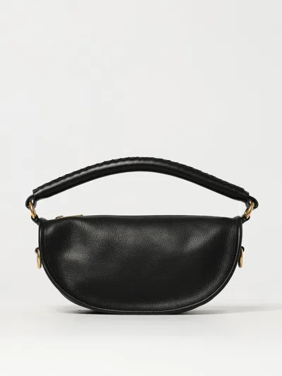 Burberry Black Leather Clip Shoulder Bag In Black