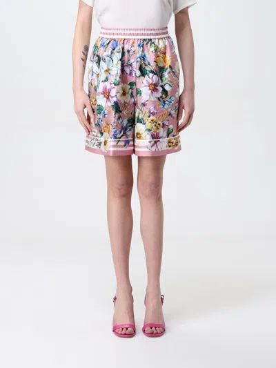 Dolce & Gabbana Shorts Pyjamas In Twill Print Majolica In Multicolor