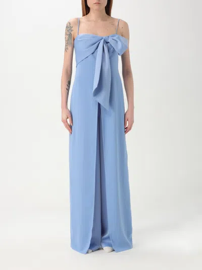 Liu •jo Maxi Dress Bow Detail In Sky Blue