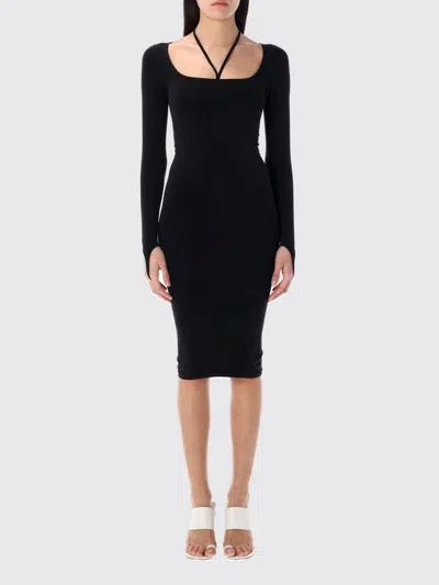 Andreädamo Andreâdamo Sculpting Jersey Midi Dress With Square Neckline In Black