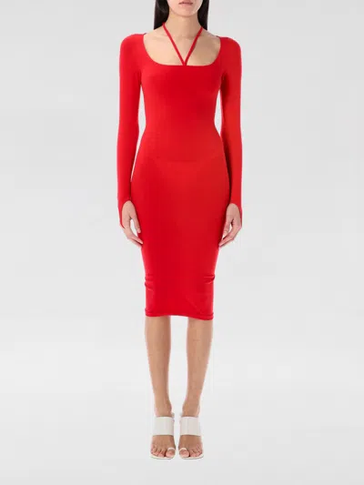 Andreädamo Andreadamo Sculpting Jersey Midi Dress In Red