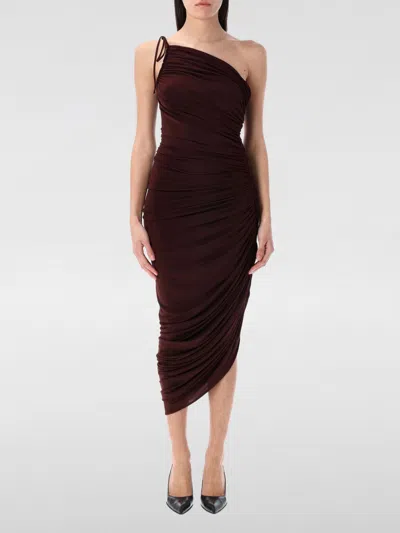 Magda Butrym Asymmetric Ruched Midi Dress In Burgundy
