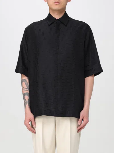 Fendi Ff Jacquard Shirt In Black