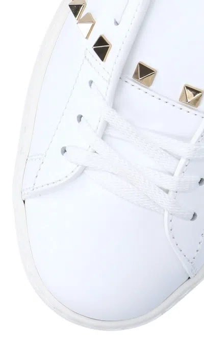 Valentino Garavani Valentino Rockstud Untitled Leather Sneaker In White