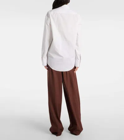 Saint Laurent White Classic Cotton Shirt In Animal Print