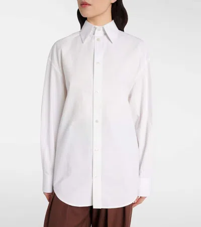 Saint Laurent White Classic Cotton Shirt In Animal Print