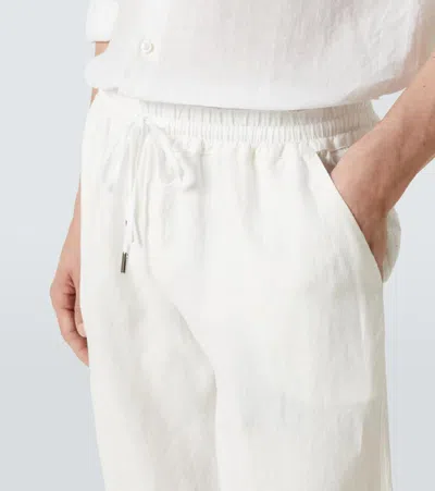 Thom Sweeney Linen Straight Pants In White