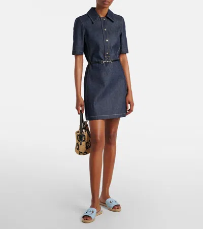 Gucci Gg Cutout Leather Espadrille Slides In Eden Lt Blue/ed.l.bl