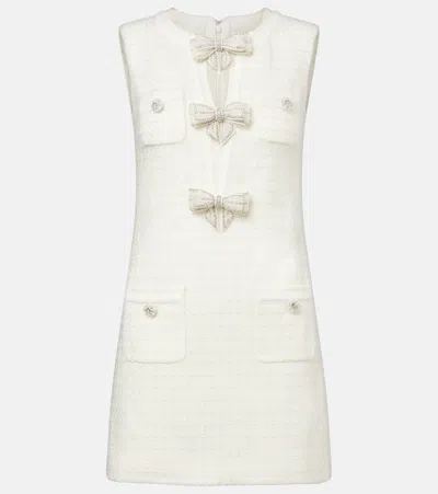 Self-portrait Dress Woman In Beige Acrylic In White