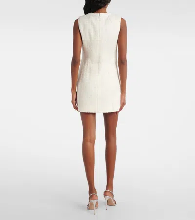 Self-portrait Dress Woman In Beige Acrylic In White