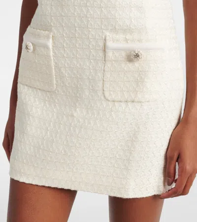 Self-portrait Dress Woman In Beige Acrylic In White