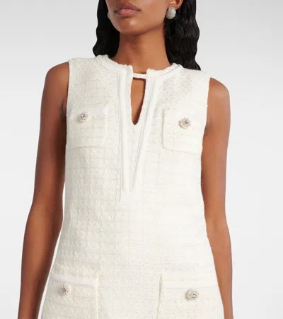 Self-portrait Dress Woman In Beige Acrylic In White