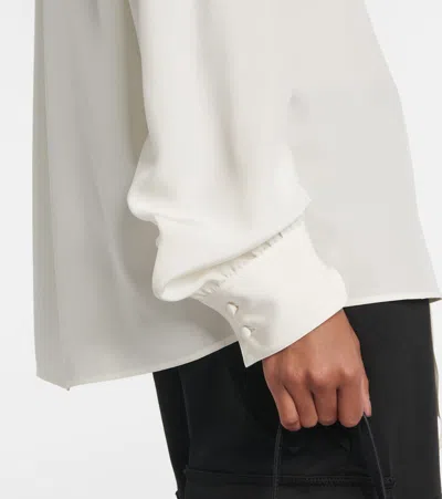 Tom Ford Tie-neck Silk Crêpe De Chine Blouse In Gum