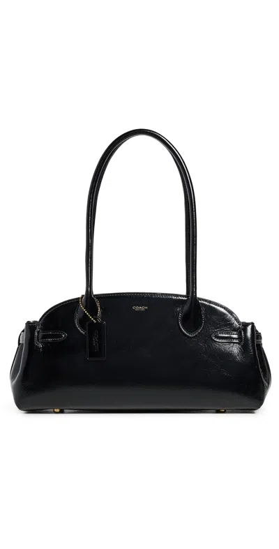 Coach Womens Empire 34 Leather Carryall Bag Black
