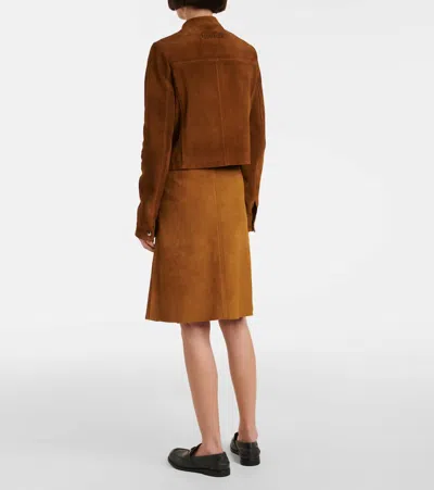 Miu Miu Suede Jacket In Braun