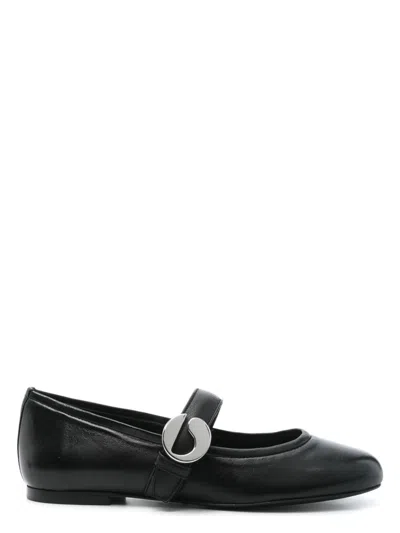 Coperni Leather Ballet Flats In Black