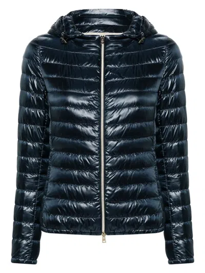Herno Women's Nylon Short Down Jacket In Blue