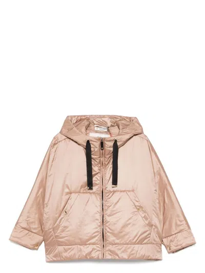 Max Mara The Cube Short Hooded Down Jacket In Camel