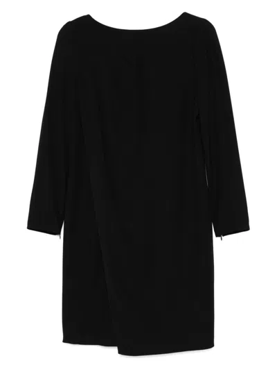 Emporio Armani Cady Short Dress In Black