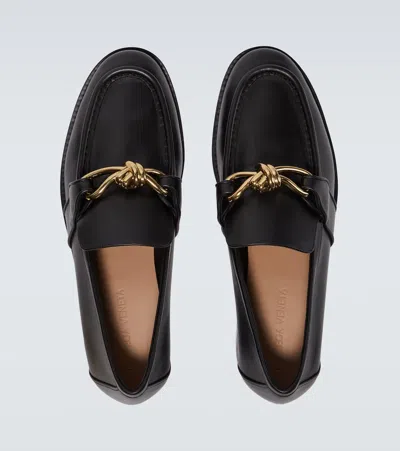 Bottega Veneta Astaire Crinkled Leather Loafers In Black