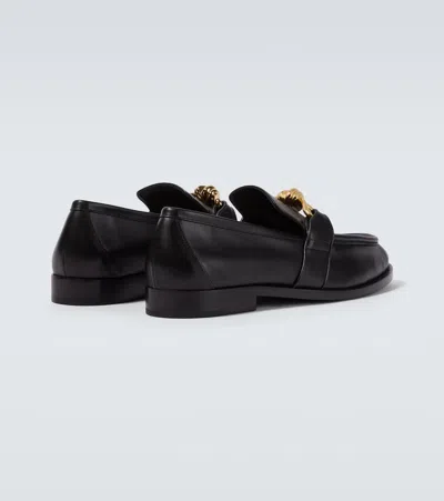 Bottega Veneta Astaire Crinkled Leather Loafers In Black