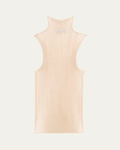 Aisling Camps Sleeveless Modern Mist Sheer Turtleneck In French Grey