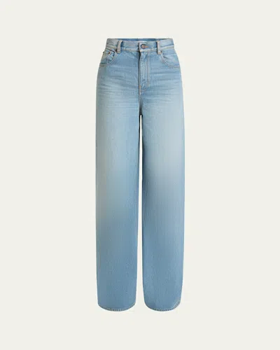 Chloé High Rise Wide Leg Jeans In Iced Blue