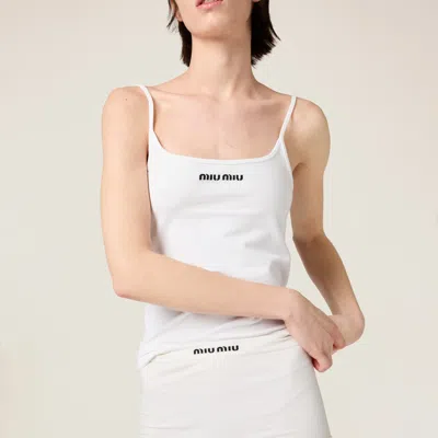 Miu Miu Seamless Top In White