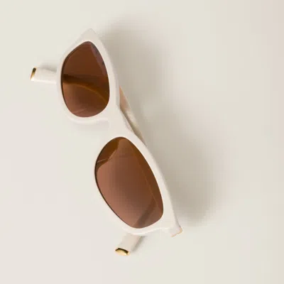Miu Miu Miu Glimpse Sunglasses In Chocolate Brown Lenses