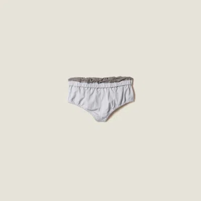 Miu Miu Poplin Briefs In Cloudy Gray