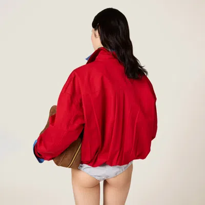 Miu Miu Poplin Briefs In Cloudy Gray