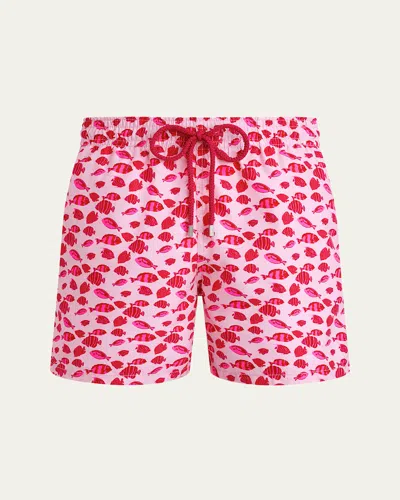 Vilebrequin Moorea Printed 5.5 Swim Trunks In Pink