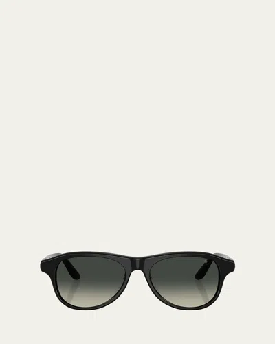 Brunello Cucinelli Acetate Round Sunglasses In Black