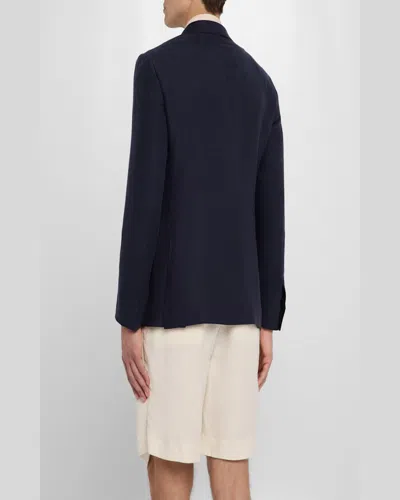 Ralph Lauren Men's Kent Linen & Silk Canvas Jacket In Navy