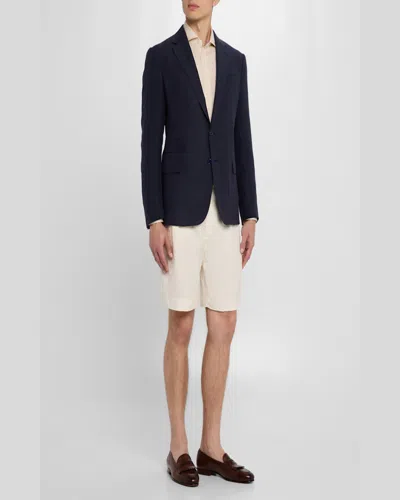 Ralph Lauren Men's Kent Linen & Silk Canvas Jacket In Navy