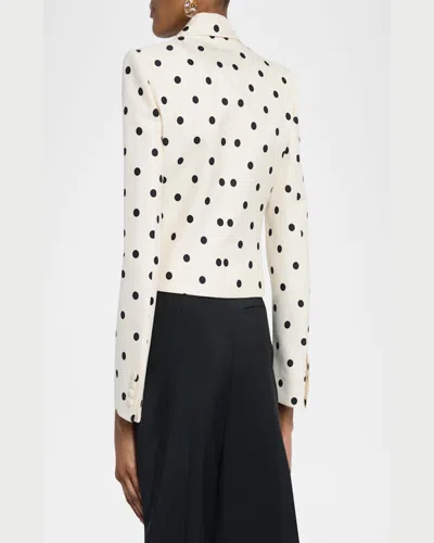 Valentino Garavani Shantung Jacket With Pludepois Prin In Light Hazelnut