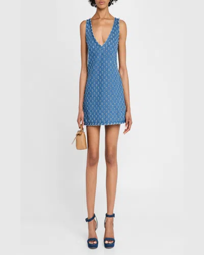 Jbq Emily Distressed Denim Mini Dress In Denim