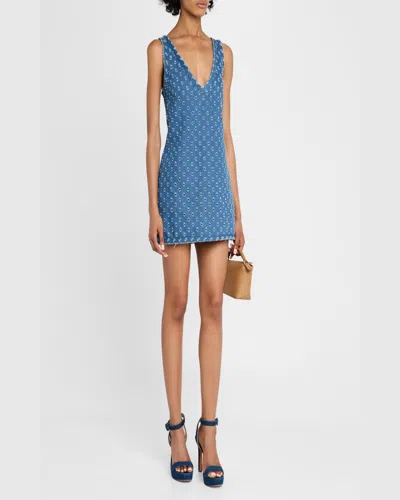 Jbq Emily Distressed Denim Mini Dress In Denim