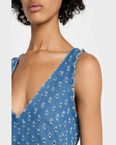 Jbq Emily Distressed Denim Mini Dress In Denim