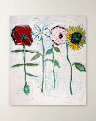 Rfa Fine Art Four Flowers Giclee On Gallery-wrapped Canvas By H. Scott In Multi