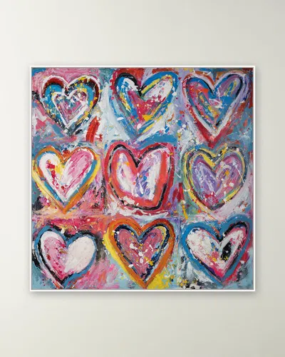Rfa Fine Art 9 Hearts Giclee On Gallery-wrapped Canvas By Lara Brooke In Multi