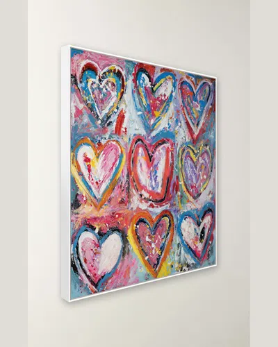 Rfa Fine Art 9 Hearts Giclee On Gallery-wrapped Canvas By Lara Brooke In Multi