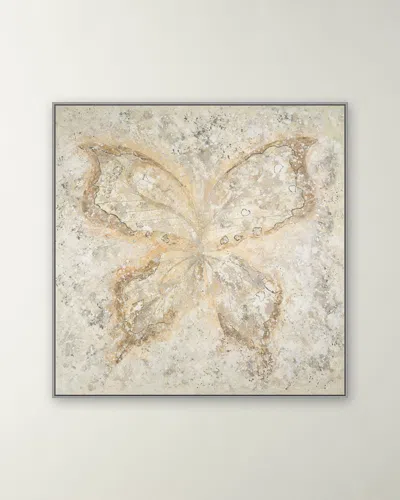 Rfa Fine Art Gold Butterfly Hand-embellished Giclee By H. Scott In Multi