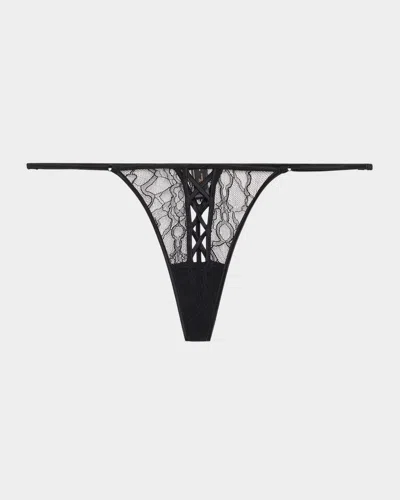 Kiki De Montparnasse Precieuse Thong In Black