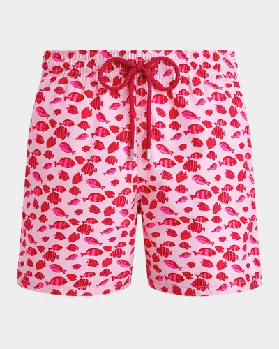 Vilebrequin Moorea Printed 5.5 Swim Trunks In Pink