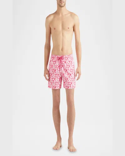 Vilebrequin Moorea Printed 5.5 Swim Trunks In Pink