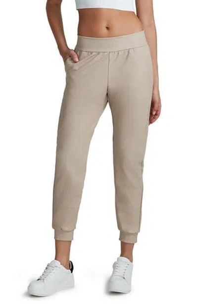 Commando Faux Leather Jogger Pants In Sand