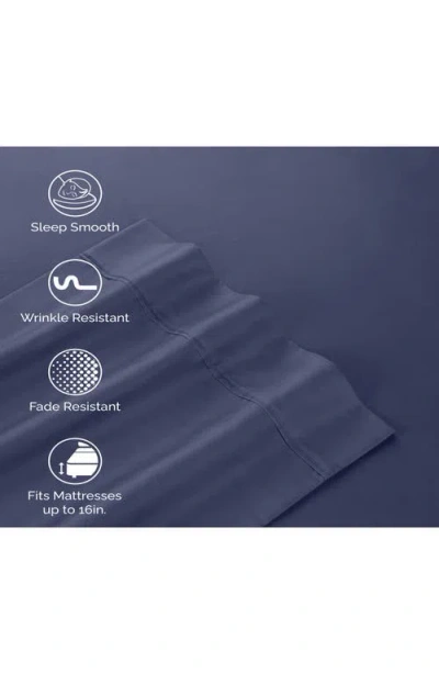 Martex Solid 400 Thread Count Cotton Sateen Sheet Set In Navy